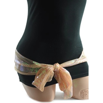 Látkový ozdobný opasok zdobený flitrovým pásom Eleonora Tmavofialová