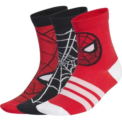 Чорапи Adidas X Marvel Spider Man crew socks 3 units - Red / Black (Pure Ruby / Black / Pure Ruby)