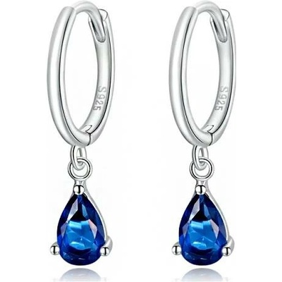 P&J Jewellery stříbrné náušnice slza SE47 modrá