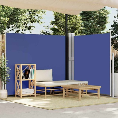 vidaXL Zatahovací boční markýza / zástěna 170 x 1200 cm modrá