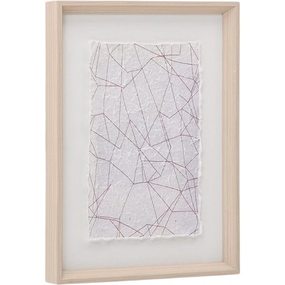 Bílý abstraktní obraz Kave Home Durkan 40 x 30 cm