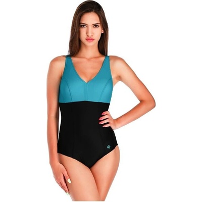 Lago jednodílné dámské plavky černo-tyrkysové