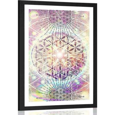Plakát s paspartou Mandala v zajímavém provedení - 60x90 no frame
