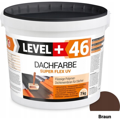 Hnědá tekutá fólie střešní Barva 7 kg Level+46