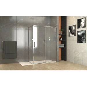Inter Ceramic Правоъгълна душ кабина Inter Ceramic с плъзгаща се врата 110x90 см, гланциран хром - прозрачна (119TR/100 + ICS 111TR/90)
