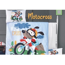 TiaHome obliečky bavlnené Motocross 130x90 cm 45x65 cm
