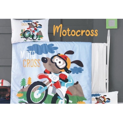 TiaHome obliečky bavlnené Motocross 130x90 x 45x65cm