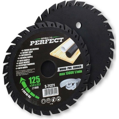 STALCO Pílový kotúč rašpľový zapustený pre uhlové brúsky 125x22,23 mm PERFECT