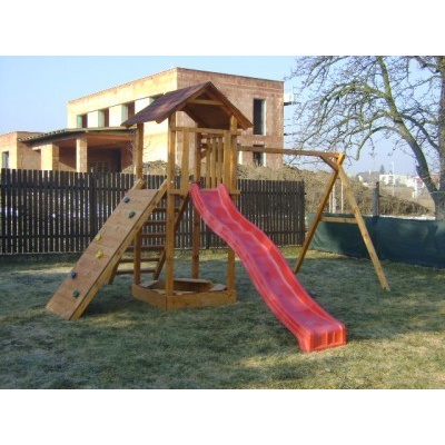 Kopkaš Houpačka se skluzavkou 2,65 m a horolezeckou stěnou HSK008 – Zboží Mobilmania