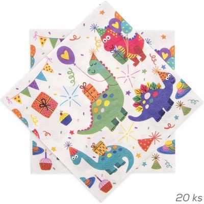 Orion Ubrousek papír dinosauři 33x33cm 20ks