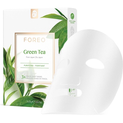 FOREO Farm To Face Sheet Mask - Green Tea ×3 Маска за лице дамски 60gr