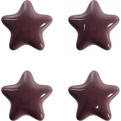 Set 4ks fialová úchytka hvězda - Ø 4* 3/6 cm - Clayre & Eef