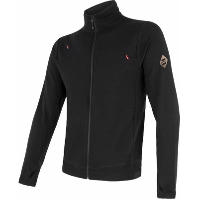Sensor Merino Upper mikina celozip černá