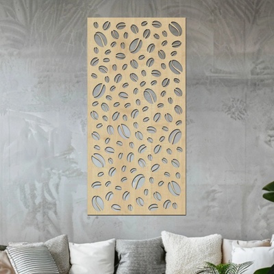 dřevo života Dřevěný panel KÁVOVÁ ZRNA malá Rozměry (cm): 60x120, Zvolte barvu dekoru: Javor