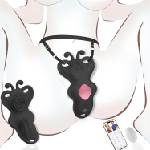 SuperLove Butterfly Mini Panty Dual Stimulator with App Black