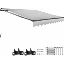 tectake 406129 výsuvná markýza ornella s držákem na zeď - 250 x 200 cm,světle šedá