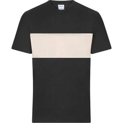 James & Nicholson tričko Colour-Block 8049 bio bavlna krátký rukáv unisex COT028049amo00-black/sands
