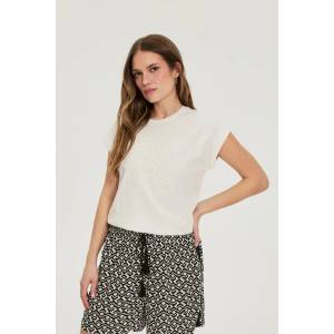 Moodo Блуза с апликация бяла Moodo Moodo | Byal | ЖЕНИ | XXL - zoot - 36,07 лв