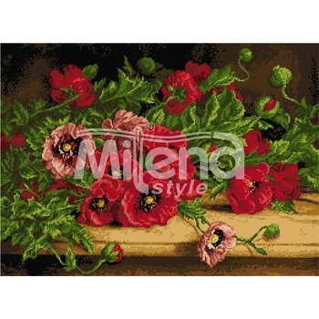 Milena Style Натюрморт с макове - гоблен със схема конци dmc 1: 4