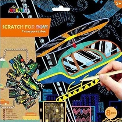 Škrabacie obrázky 8ks dopravné prostriedky