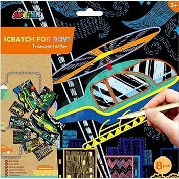 Škrabacie obrázky 8ks dopravné prostriedky