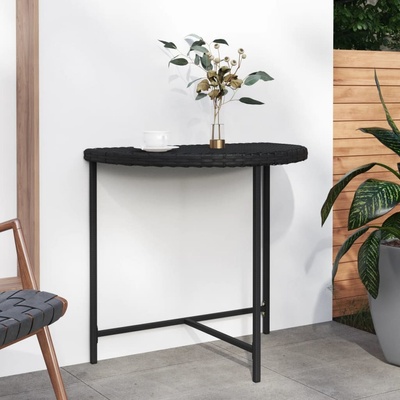 Prolenta Záhradný stôl Prolenta Premium čierny 80x50x75 cm polyratan