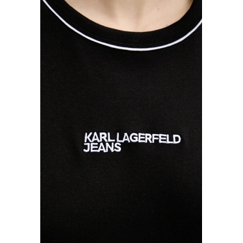 Karl Lagerfeld Jeans Памучна тениска Karl Lagerfeld Jeans дамска в черно A3W17098 (A3W17098)