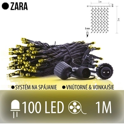 EMOS ZARA spojovateľný LED svetelný záves vonkajší 100LED 1M Teplá biela