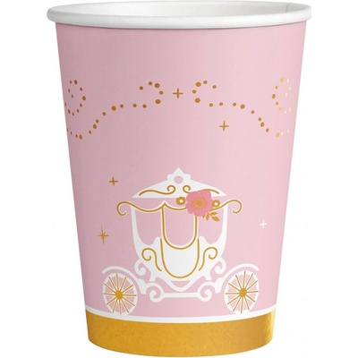 8 papierových téglika, princezná na deň, 250 ml Amscan