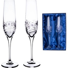 Onte Crystal Bohemia Crystal ručne brúsené poháre na šampanské Kométa 2 x 200 ml