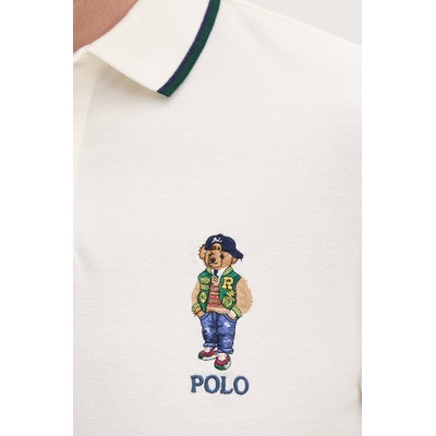 Ralph Lauren Памучна тениска с яка Polo Ralph Lauren в бежово с апликация 710867574 (710867574)