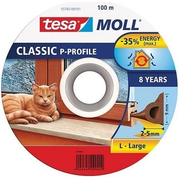 Tesnenie tesamoll® profil P, 9 mm, hnedé, 100 m