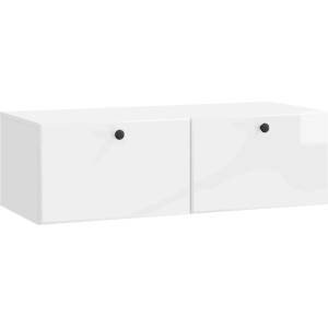 vidaXL Стенно монтиран ТВ шкаф 98 x 41 x 30 см Бял гланц (899209)