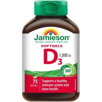 Jamieson Витамин D3 1000 IU капсули 75 бр