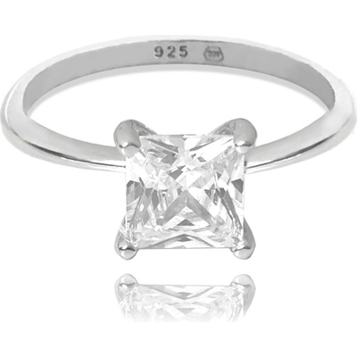 Minet Stříbrný prsten s velkým bílým zirkonem JMAN0310SR