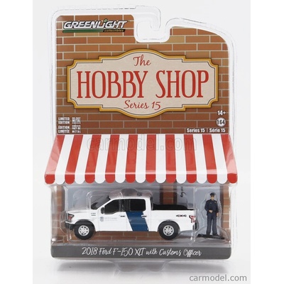 Greenlight Ford usa F-150 Xlt Pick-up With Customs Officier Bílá 1:64