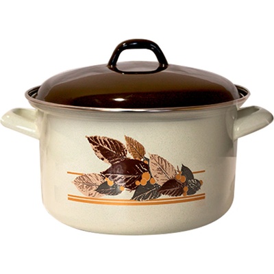 24 см (6, 3 л. ) емайлирана тенджера с метален капак разцветка Есен (317+3238/24 (124-1906))