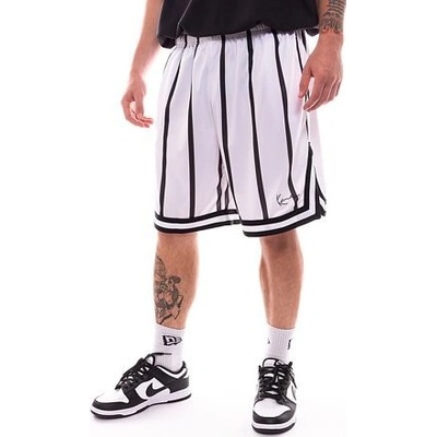 Karl Kani kraťasy Small Signature Striped Mesh shorts white/black