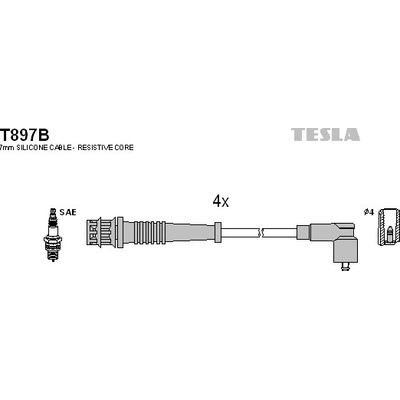 Sada zapaľovacích káblov TESLA T897B