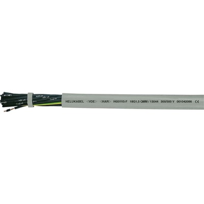 Helu H05VV5-F 13123-1000 riadiaci kábel 2 x 0.75 mm² 1000m sivá