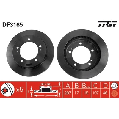 Brzdový kotúč TRW DF3165