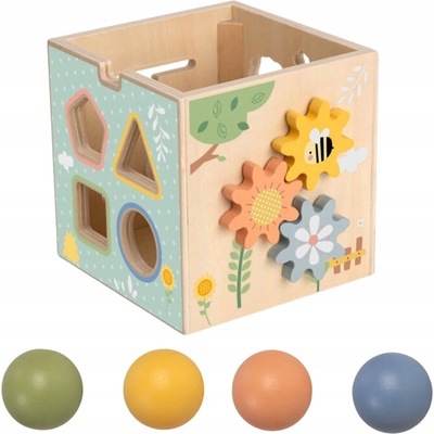 Tooky Toy Drevená edukačná kocka 5v1