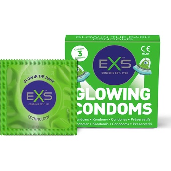 Image 1 of EXS Condoms Glowing 3 pack