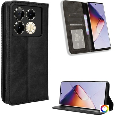 Infinix Note 40 Pro 5G Magnetic Buckle Retro Texture Кожен Калъф и Протектор