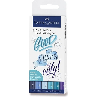 Faber-Castell 267123 Pitt Artist Pen Hand Lettering 6 ks modrej farby