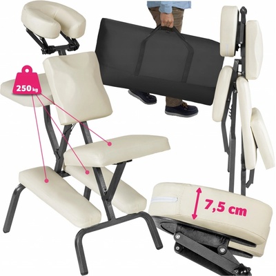 Tectake masážní křeslo z umělé kůže tectake béžové – Zboží Dáma