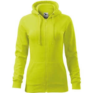 MALFINI Malfini trendy zipper 411 / Дамско яке кенгуру с цип по цялата дължина и качулка - лайм s (4116213)