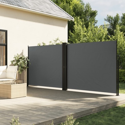 vidaXL Zatahovací boční markýza antracitová 180 x 1 200 cm