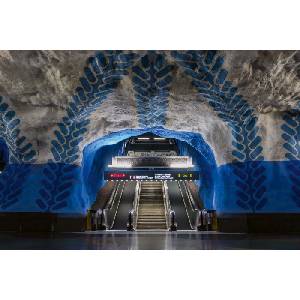 DIMEX ART Флизелинов фототапет синя станция на метрото 375 x 250 см
