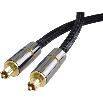 PremiumCord Optický audio kabel Toslink, OD:7mm, Gold-metal design + Nylon 3m - kjtos7-3 – Zboží Živě